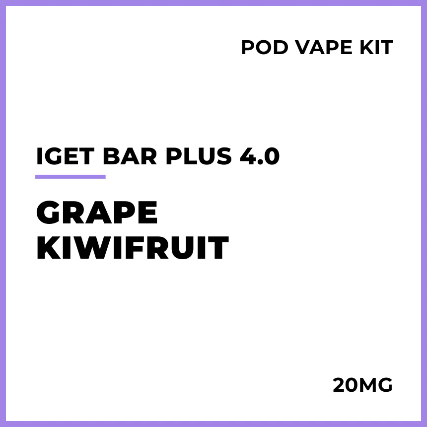 IGET Bar Plus 4.0 Pod Vape Kit - Grape Kiwifruit