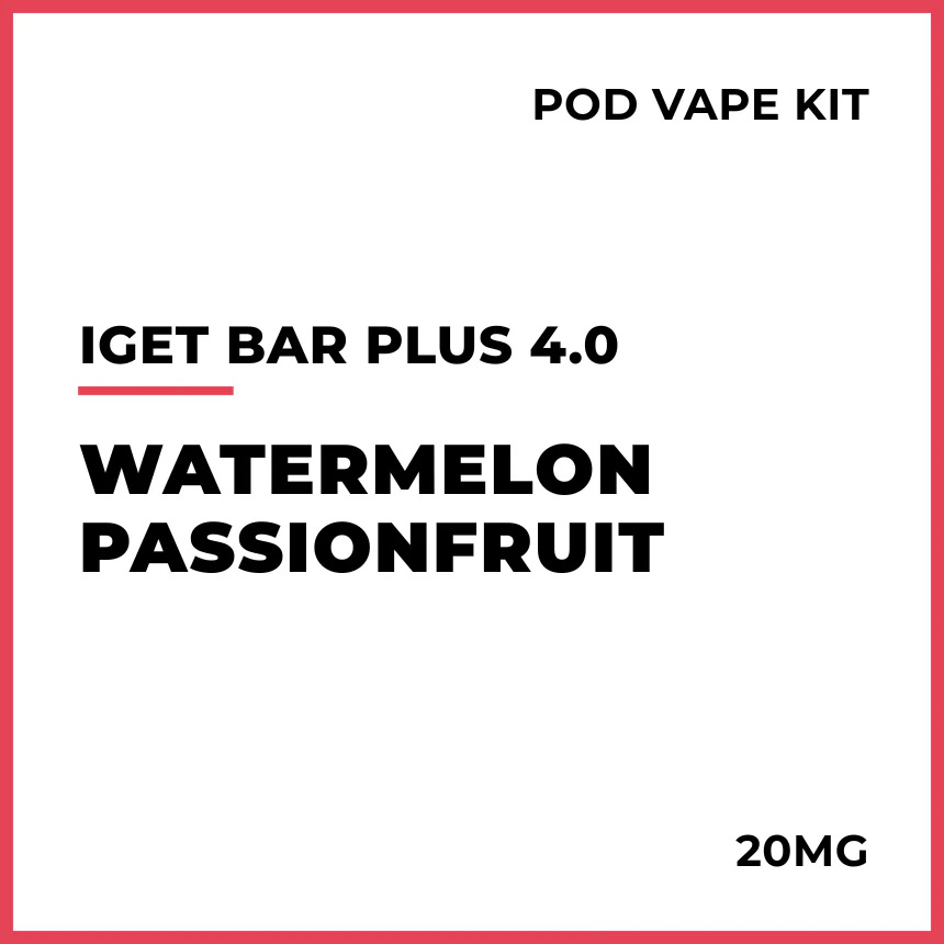 IGET Bar Plus 4.0 Pod Vape Kit - Watermelon Passionfruit