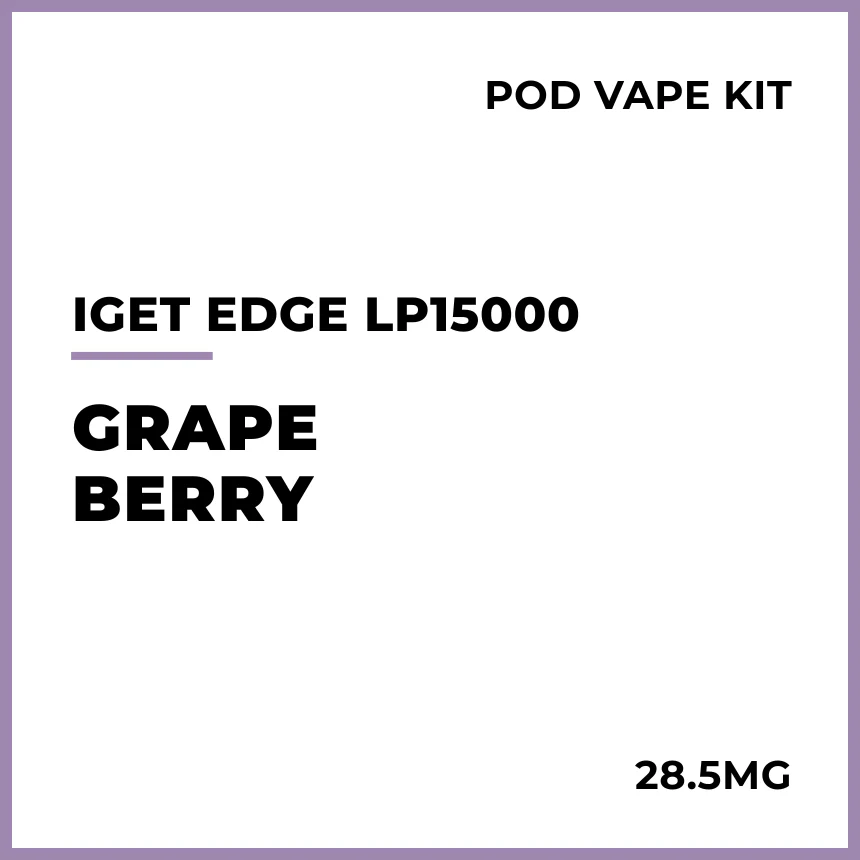 IGET Edge LP15000 Pod Vape Kit - Grape Berry